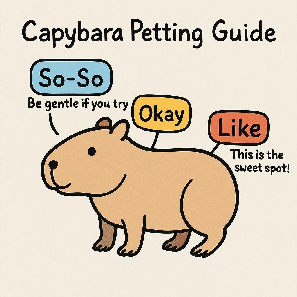 Capybara-Streichel-Guide: am Kopf sanft sein — Rücken und Hinterteil sind die Lieblingsstellen